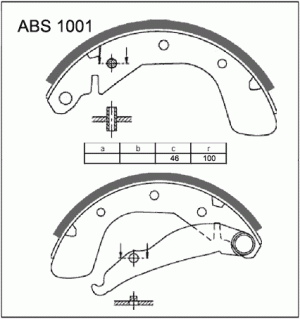 Колодки тормозные барабанные ABS1001 ALLIED NIPPON