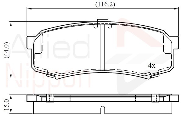 Колодки тормозные дисковые ADB0404 ALLIED NIPPON