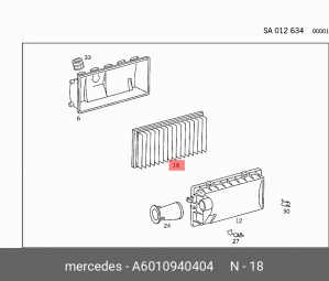 Фильтр воздушный A6010940404 MERCEDES BENZ