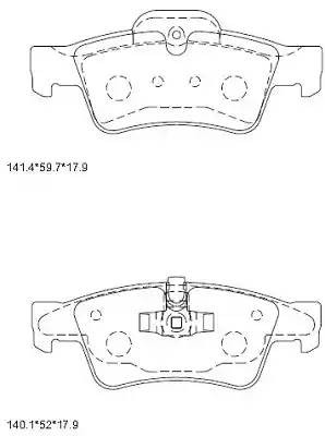 Колодки тормозные дисковые KD7554 ASIMCO