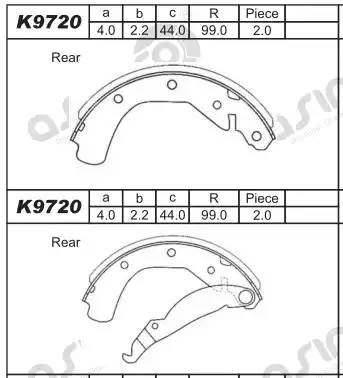 Колодки тормозные барабанные K9720 ASIMCO