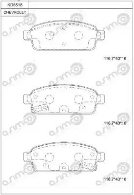 Колодки тормозные дисковые KD6518 ASIMCO