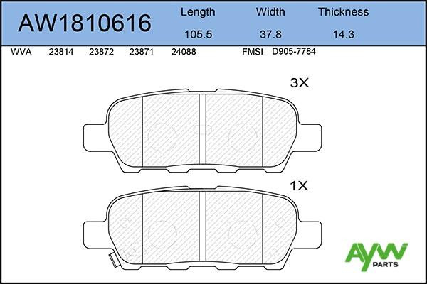 Колодки тормозные дисковые AW1810616 AYWI PARTS